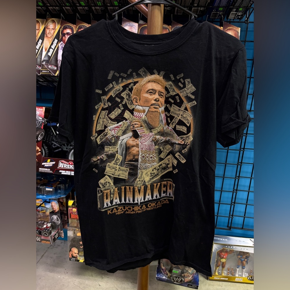 WWE Kazuchika Okada - Gildan Black Short Sleeve Tee with Vintage Graphic